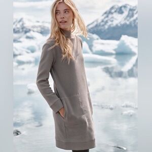 Garnet Hill Ribbed Gray Cocoon Dress with Pockets, S, NWTs.